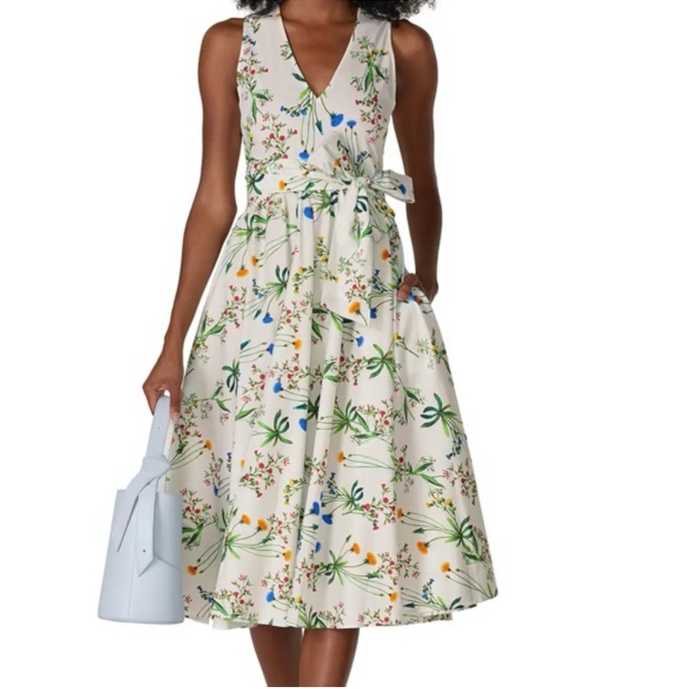 Marissa Webb Cream Floral Midi Dress